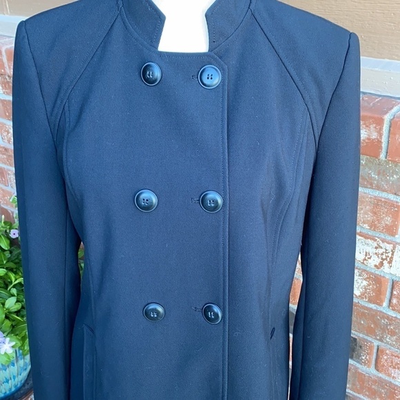 Halogen Black Double Breasted Mandarin Collar Jacket Blazer Women's Size M - Picture 3 of 7